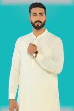 Cream Wash & Wear Shalwar Kameez