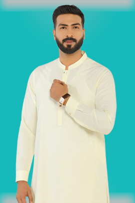Cream Wash & Wear Shalwar Kameez