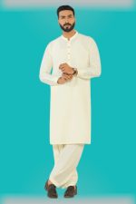 Cream Wash & Wear Shalwar Kameez
