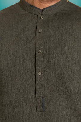 DARK OLIVE BLENDED KAMEEZ SHALWAR