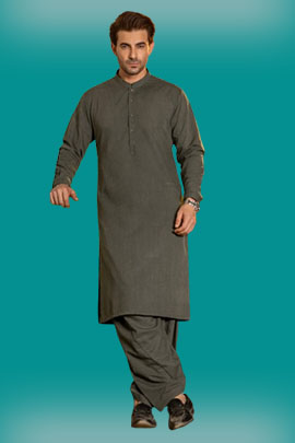 DARK OLIVE BLENDED KAMEEZ SHALWAR