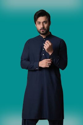 Deep Navy Blue Surprize Poly-Viscose